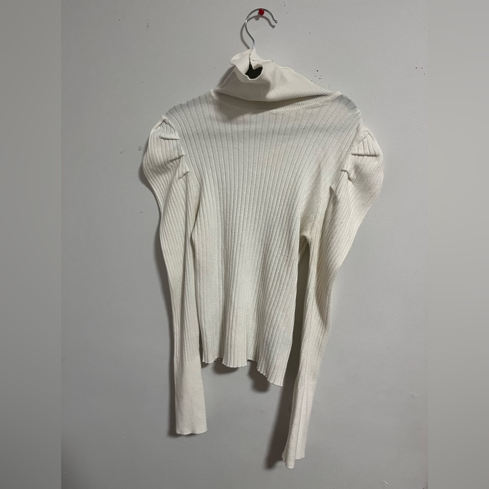 White ribbed Turtle neck